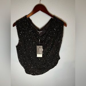 Retrofete Myles Sequin Top Black